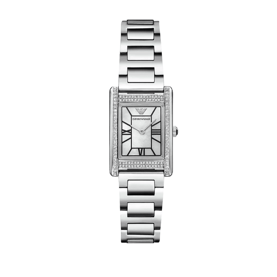  Shop Authentic Emporio Armani Empire Mother of Pearl Dial Silver Steel Strap Watch For Women - AR11625 - Luxxuri