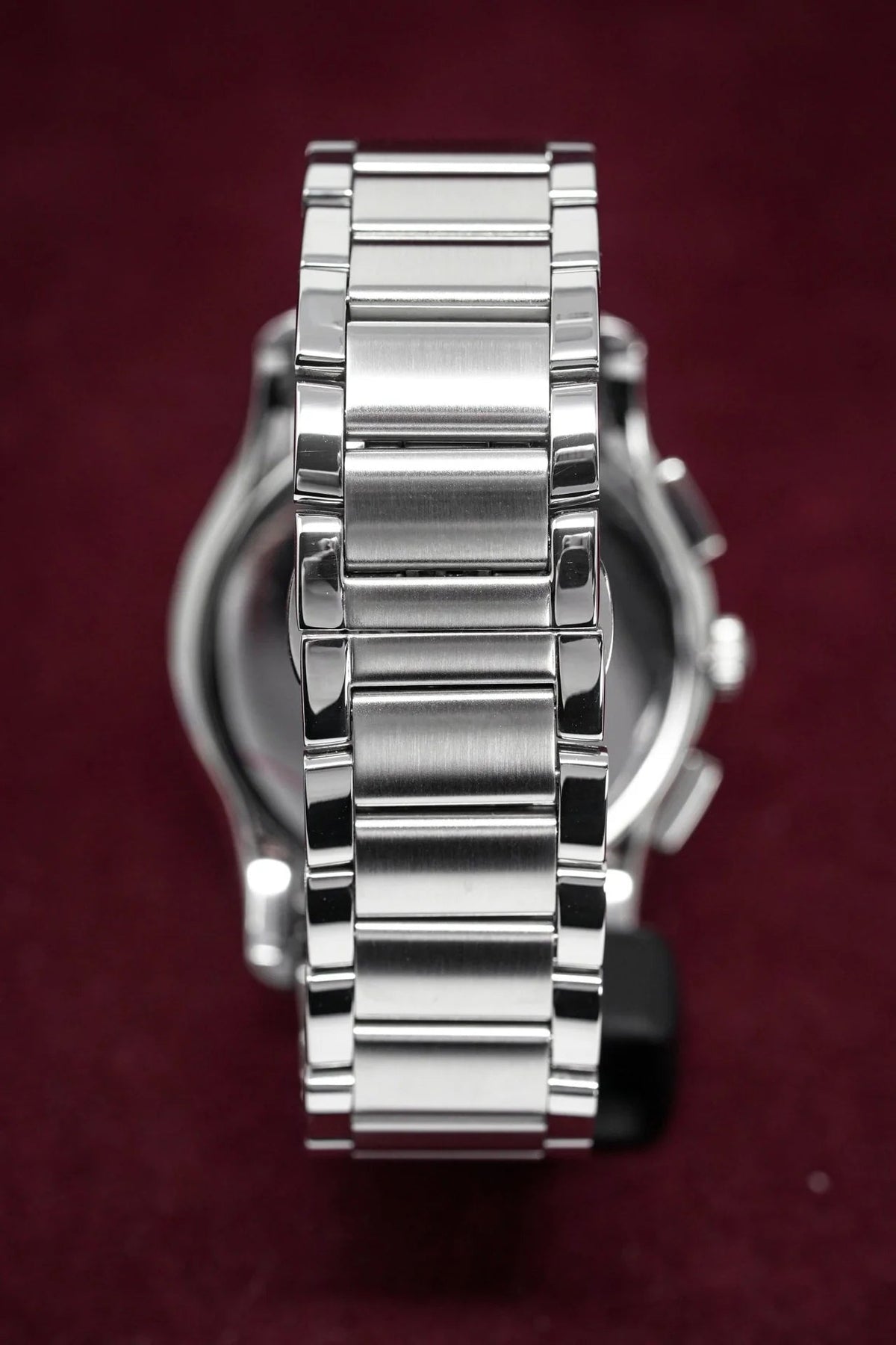 Emporio Armani Valente Chronograph Quartz Black Dial Silver Steel Strap Watch For Men - AR11083
