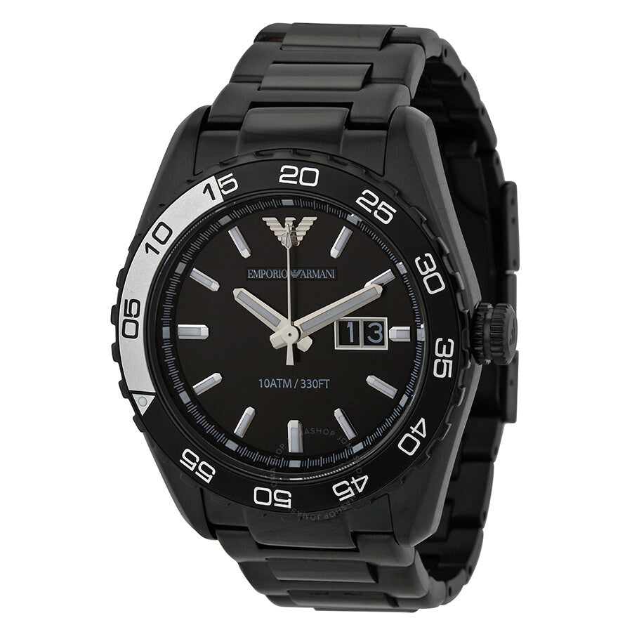  Shop Authentic Emporio Armani Sportivo Quartz Black Dial Black Steel Strap Watch For Men - AR6049 - Luxxuri