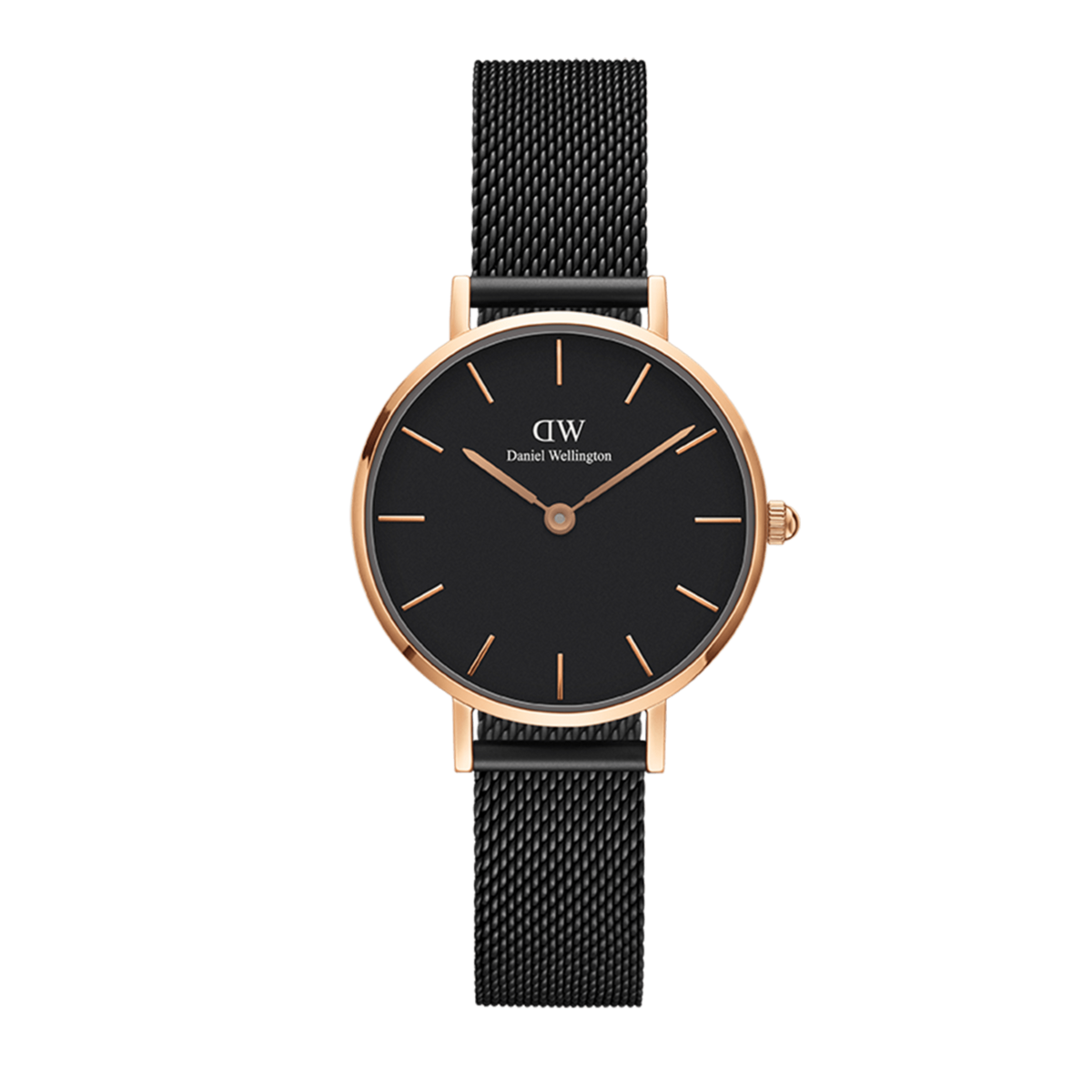 Shop Authentic Daniel Wellington Petite Ashfield Black Dial Black Mesh Strap Watch for Women - DW00100307 - Luxxuri