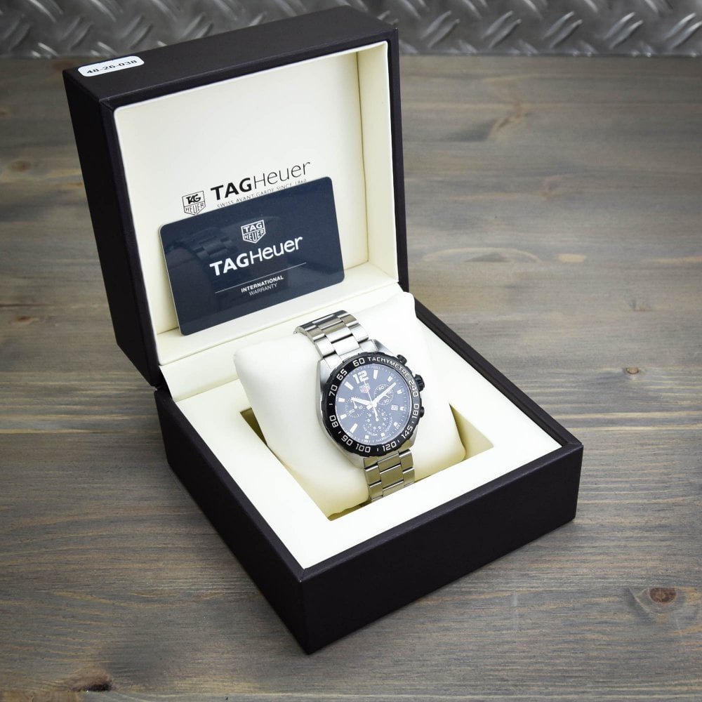  Shop Authentic Tag Heuer Formula 1 Chronograph Black Dial Silver Steel Strap Watch for Men - CAZ1010.BA0842 - Luxxuri