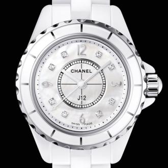  Shop Authentic Chanel J12 Diamonds Quartz Ceramic White Dial White Steel Strap Watch for Women - J12 H2422 - Luxxuri