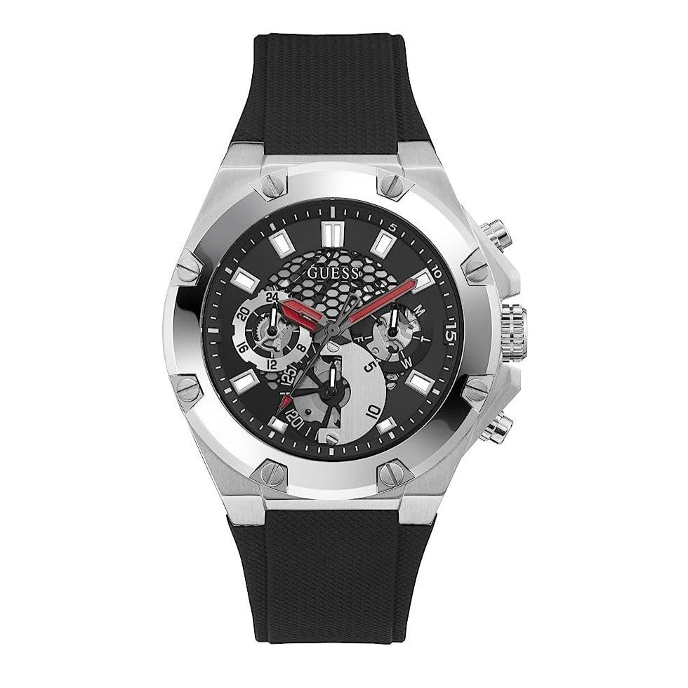  Shop Authentic Guess Third Grear Multi Function Black Dial Black Rubber Strap Watch for Men- GW0334G1 - Luxxuri