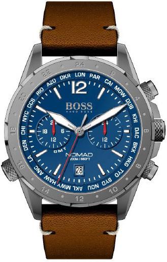  Shop Authentic Hugo Boss Nomad Blue Dial Brown Leather Strap Watch for Men - 1513773 - Luxxuri