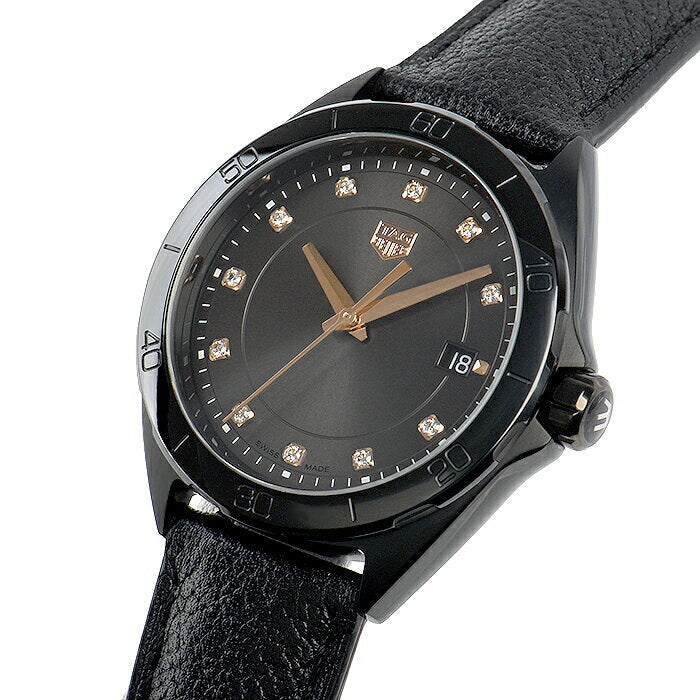  Shop Authentic Tag Heuer Formula 1 Quartz Diamonds Black Dial Black Leather Strap Watch for Women - WBJ1317.FC8230 - Luxxuri