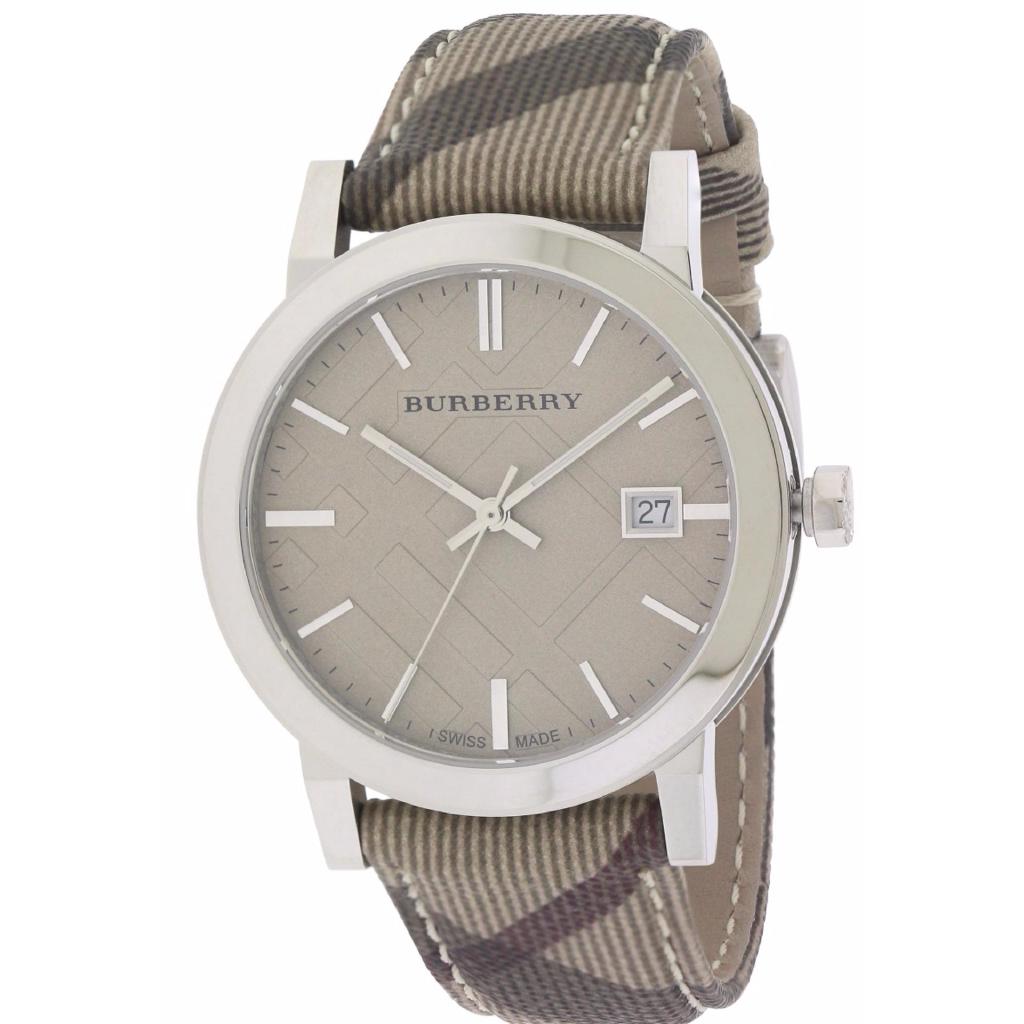  Shop Authentic Burberry The City Beige Dial Chequered Brown Leather Strap Watch for Women - BU9029 - Luxxuri