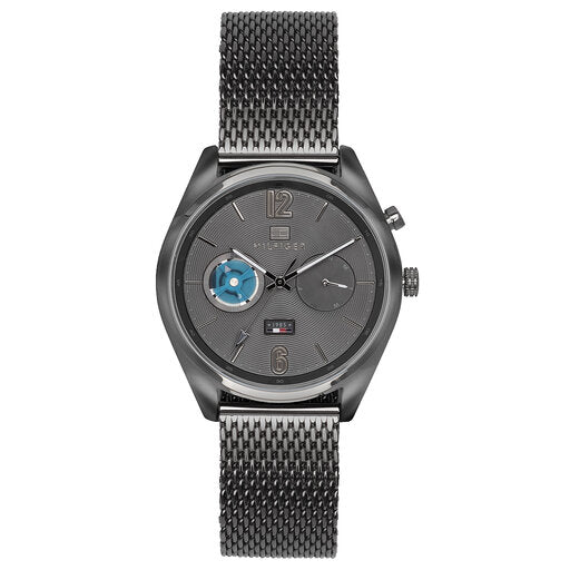  Shop Authentic Tommy Hilfiger Deacon Multifunction Black Dial Black Mesh Bracelet Watch for Men - 1791546 - Luxxuri