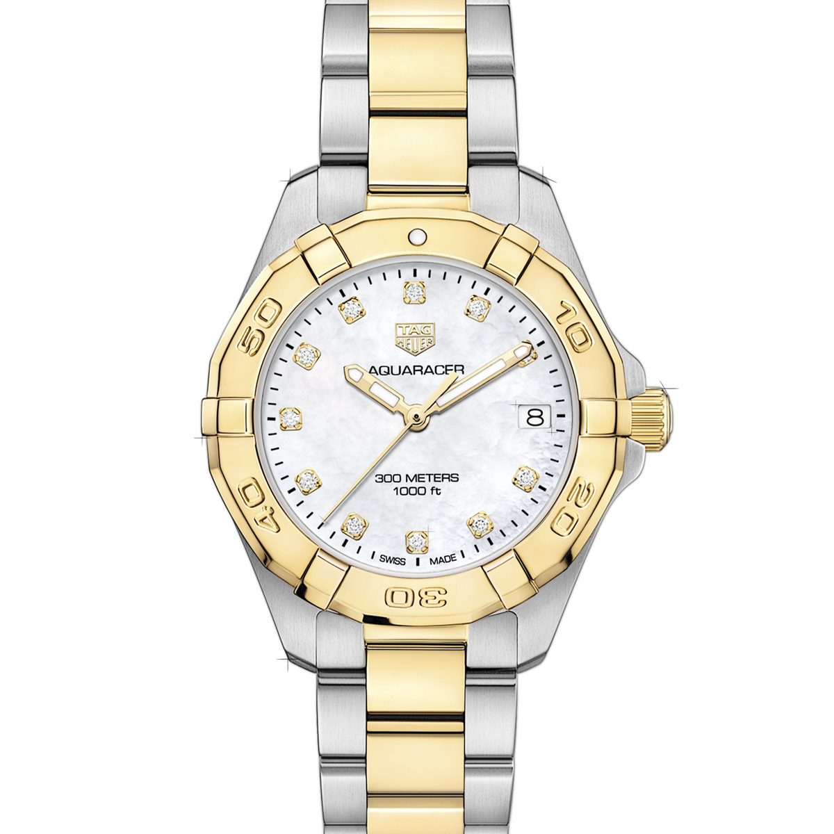  Shop Authentic Tag Heuer Aquaracer White Mother of Pearl Dial Watch for Women - WBD1322.BB0320 - Luxxuri