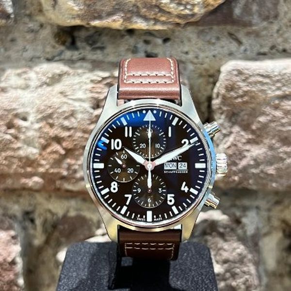  Shop Authentic IWC Pilot's Watch Chronograph Edition Brown Dial Brown Leather Strap Watch for Men - IW377713 - Luxxuri