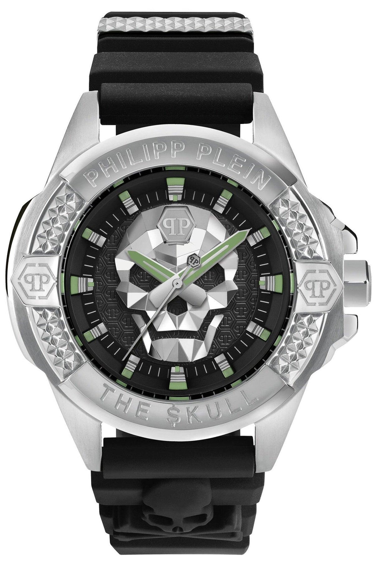 Philipp Plein The Skull Black Dial Black Silicone Strap Watch for Men - PWAAA0121
