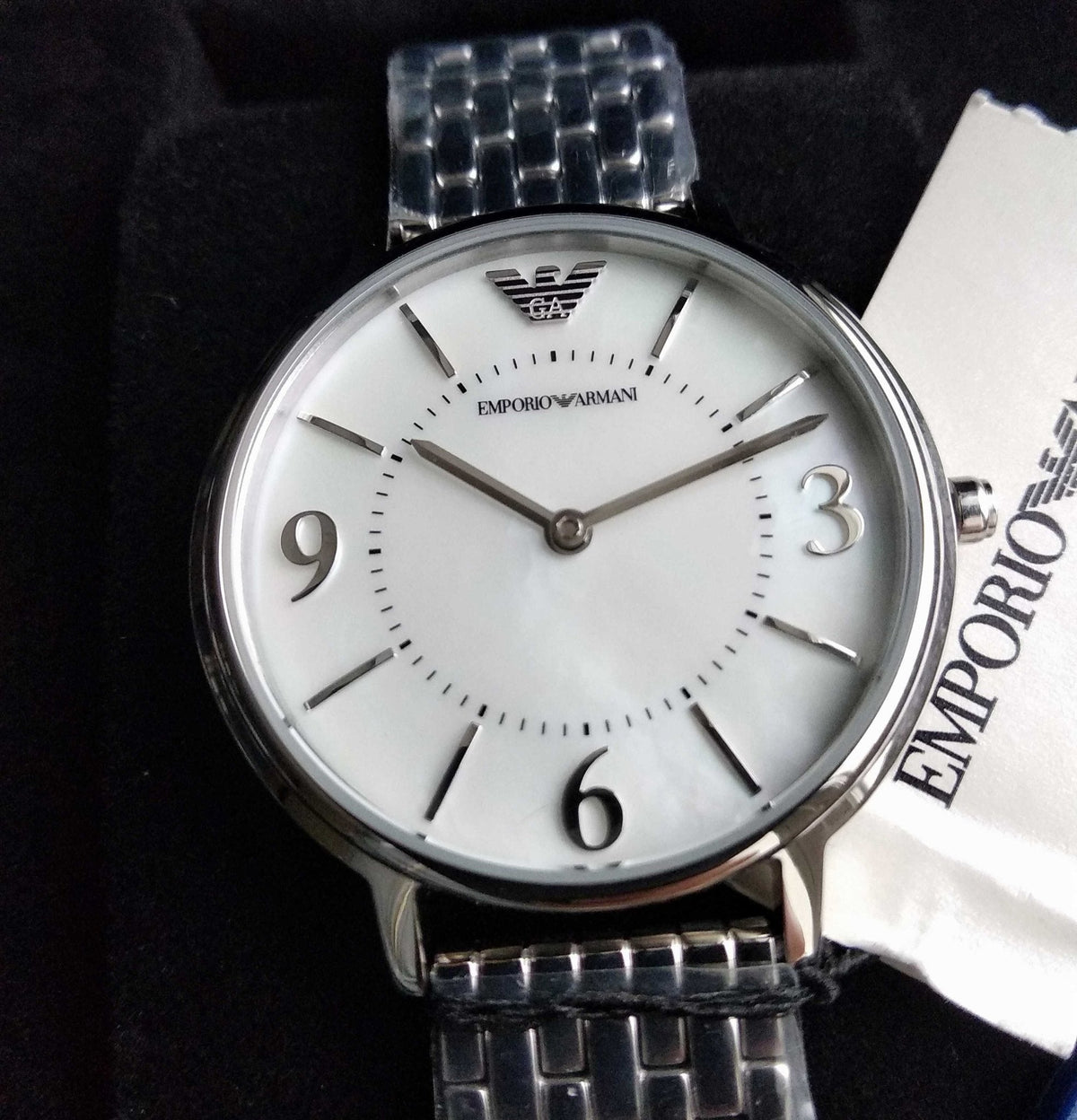  Shop Authentic Emporio Armani Kappa Mother of Pearl Dial Silver Steel Watch For Women - AR2507 - Luxxuri