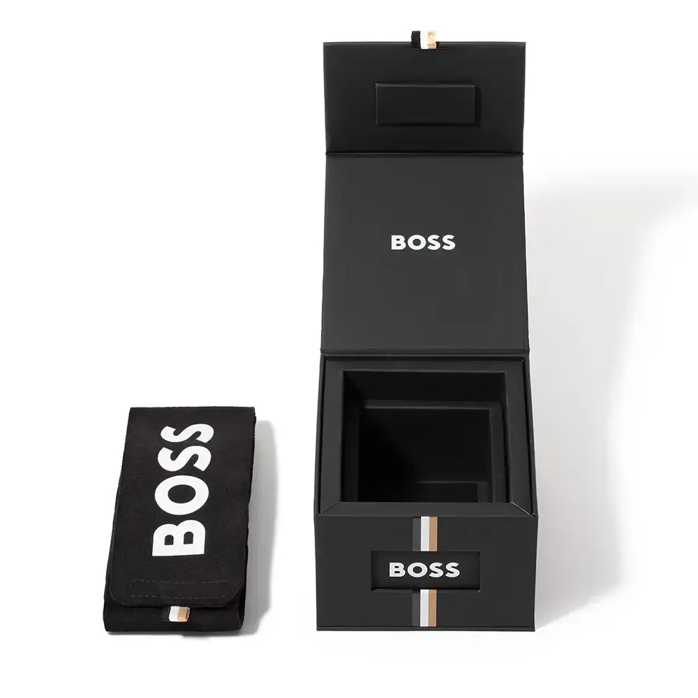 Hugo Boss Bossmatic Automatic Black Dial Gold Steel Strap Watch for Men - 1514180