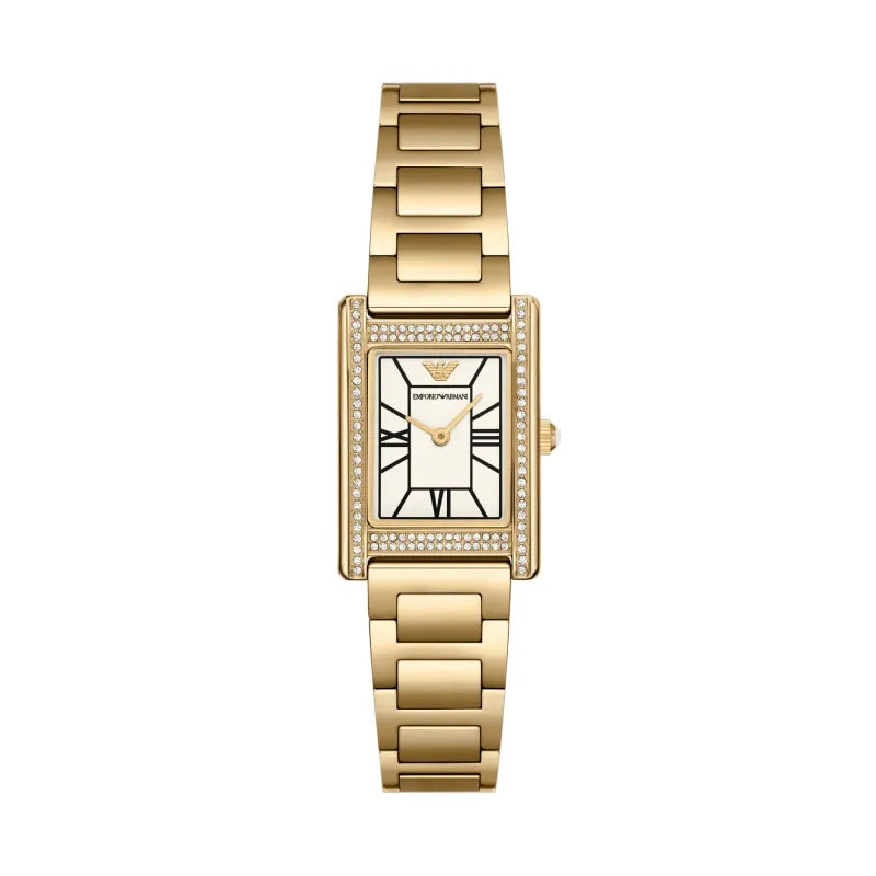  Shop Authentic Emporio Armani Genni Crystals Mother of Pearl Dial Gold Steel Strap Watch for Women - AR11659 - Luxxuri