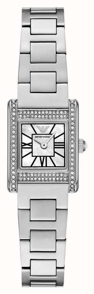  Shop Authentic Emporio Armani Genni Analog Mother of Pearl Dial Silver Steel Strap Watch for Women - AR11662 - Luxxuri