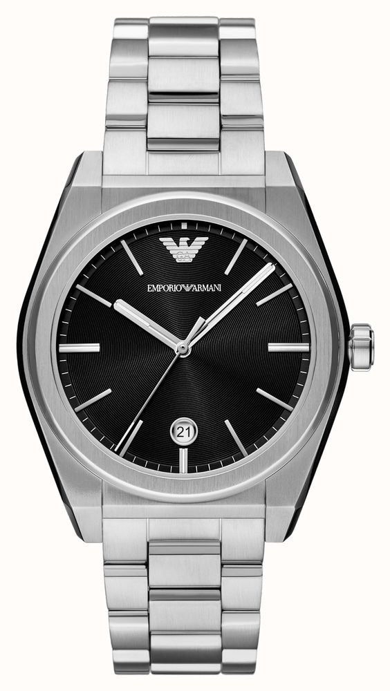  Shop Authentic Emporio Armani Frederico Analog Black Dial Silver Steel Strap Watch for Men - AR11622 - Luxxuri