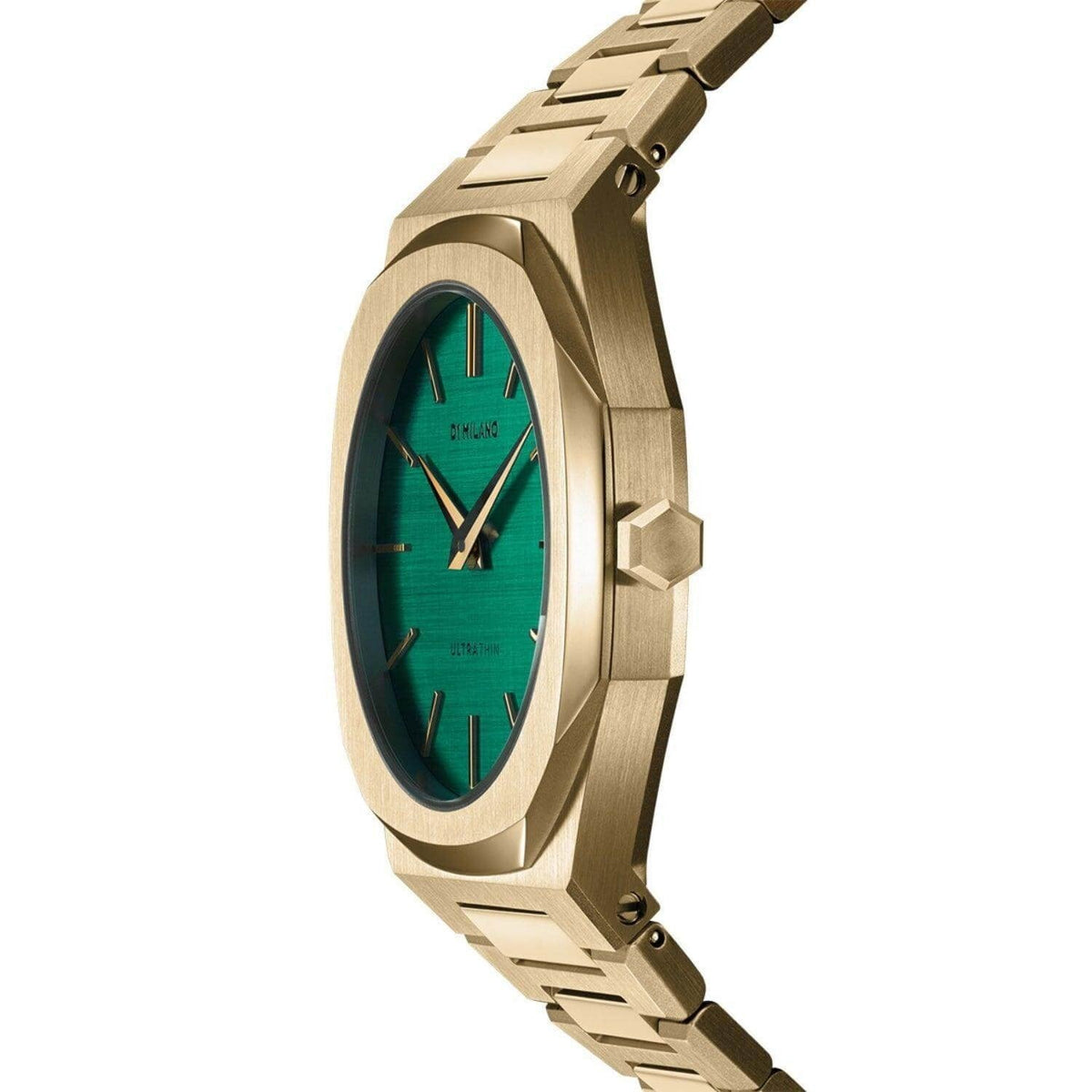 D1 Milano Ultra Thin Green Dial Gold Steel Strap Watch for Women - D1-UTBL18