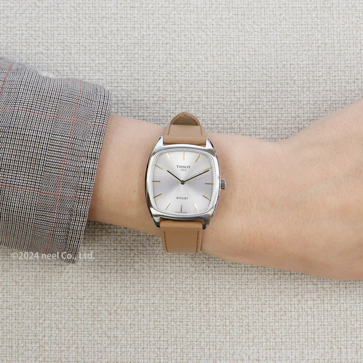 Tissot Stylist Quartz Silver Dial Brown Leather Strap Watch for Women - T159.909.16.031.00