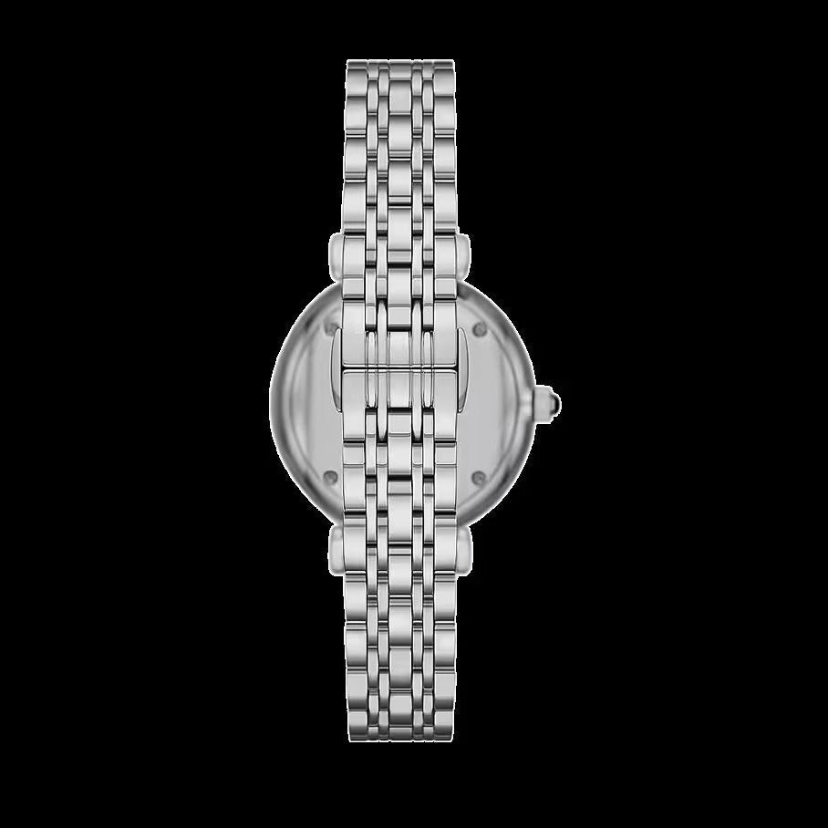 Emporio Armani Gianni T-Bar Blue Dial Silver Steel Strap Watch for Women - AR11627