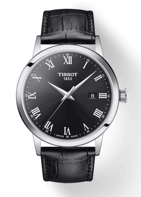 Tissot T Classic Dream Quartz Black Dial Black Leather Strap Watch for Men - T129.410.16.053.00
