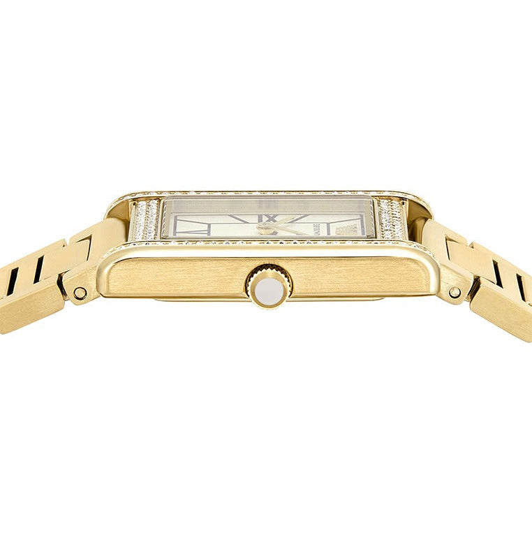  Shop Authentic Emporio Armani Genni Crystals Mother of Pearl Dial Gold Steel Strap Watch for Women - AR11659 - Luxxuri