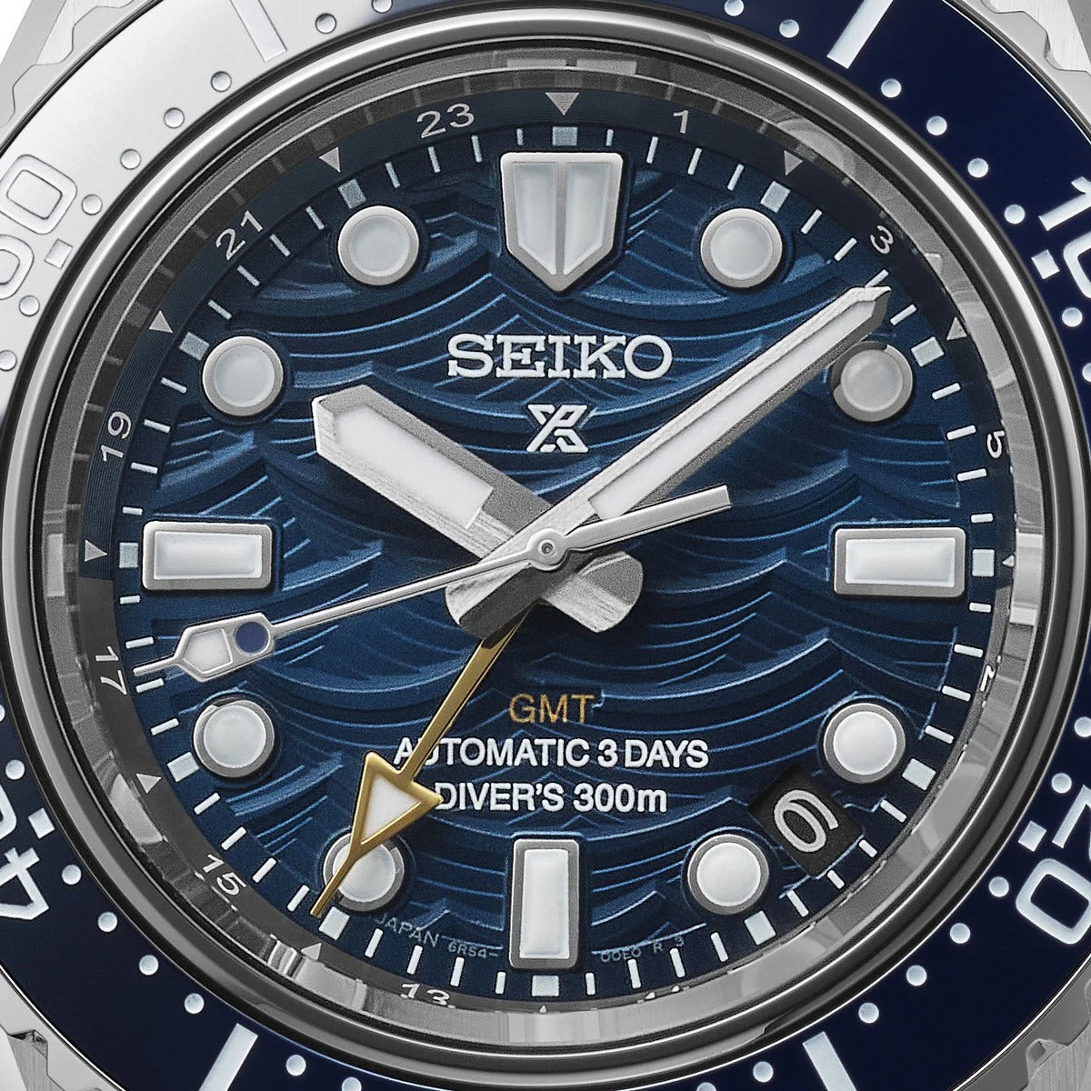 Seiko Prospex 1968 Heritage Divers GMT The Great Wave Limited Edition Blue Dial Silver Steel Strap Watch for Men - SPB509J1