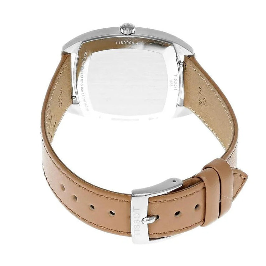 Tissot Stylist Quartz Silver Dial Brown Leather Strap Watch for Women - T159.909.16.031.00