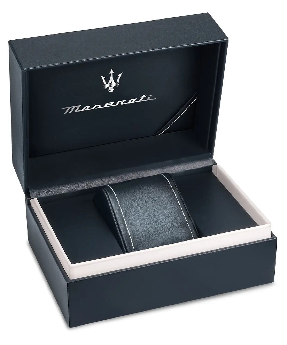 Maserati Epoca Chronograph Blue Dial Two Tone Steel Strap Watch for Men - R8873618030