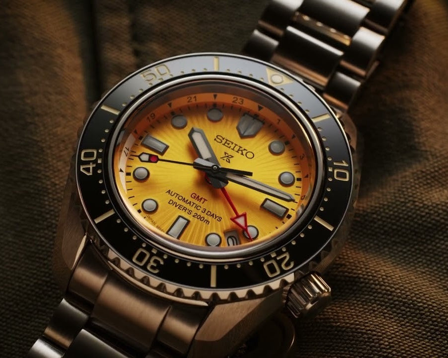 Seiko Prospex The Night of Siam Limited Edition Yellow Dial Silver Steel Strap Watch for Men - SPB487J1