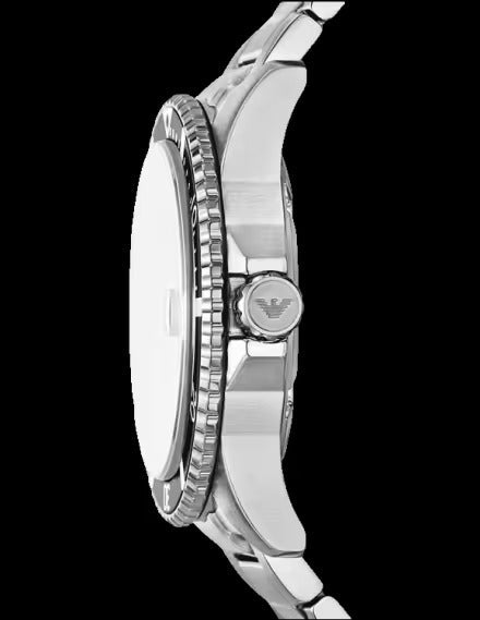 Emporio Armani World Explorer Silver Dial Silver Steel Strap Watch for Men - AR11683