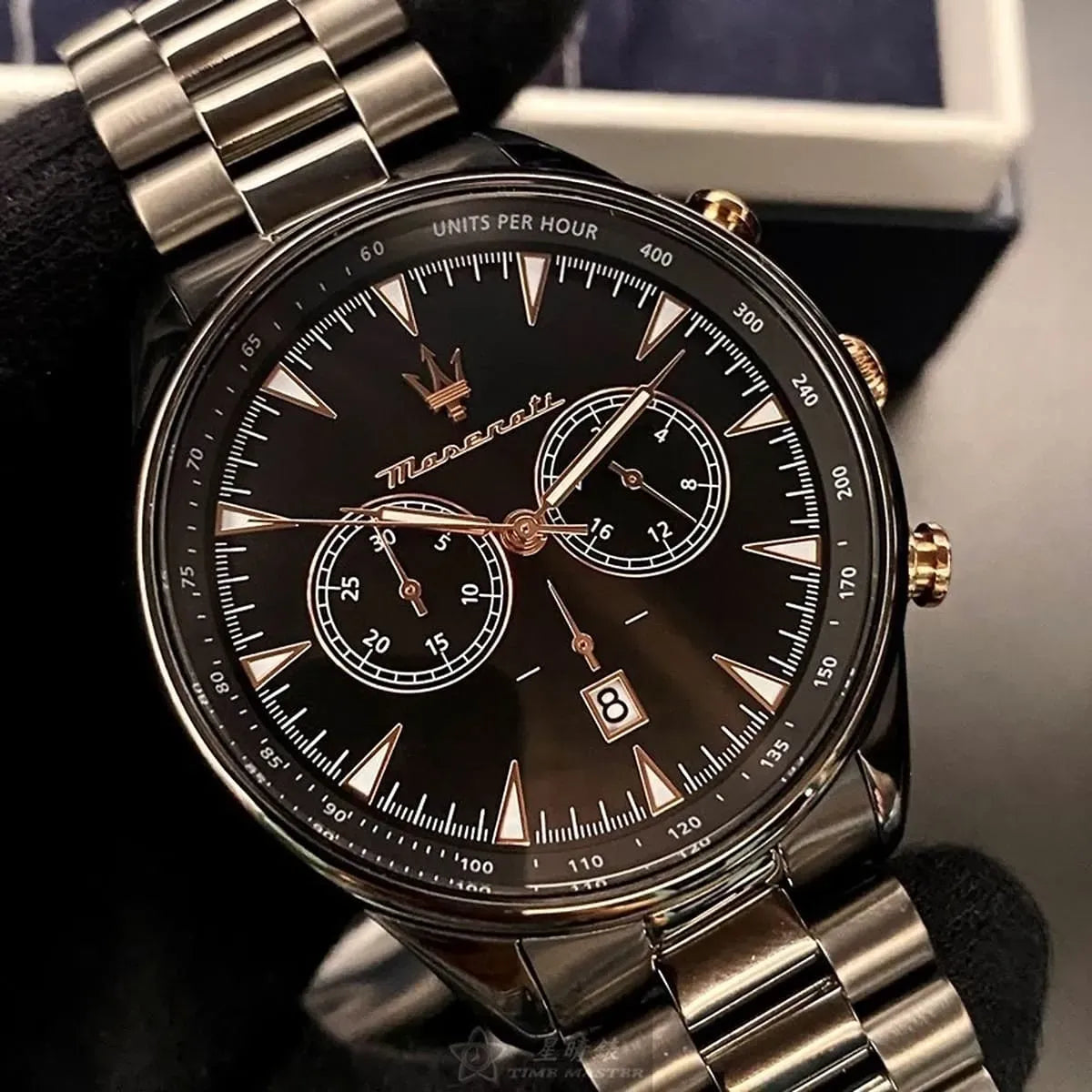 Maserati Tradizione Chronograph Black Dial Black Steel Strap Watch for Men - R8873646001