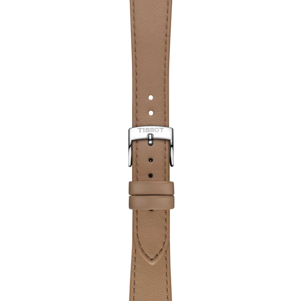 Tissot Stylist Quartz Silver Dial Brown Leather Strap Watch for Women - T159.909.16.031.00