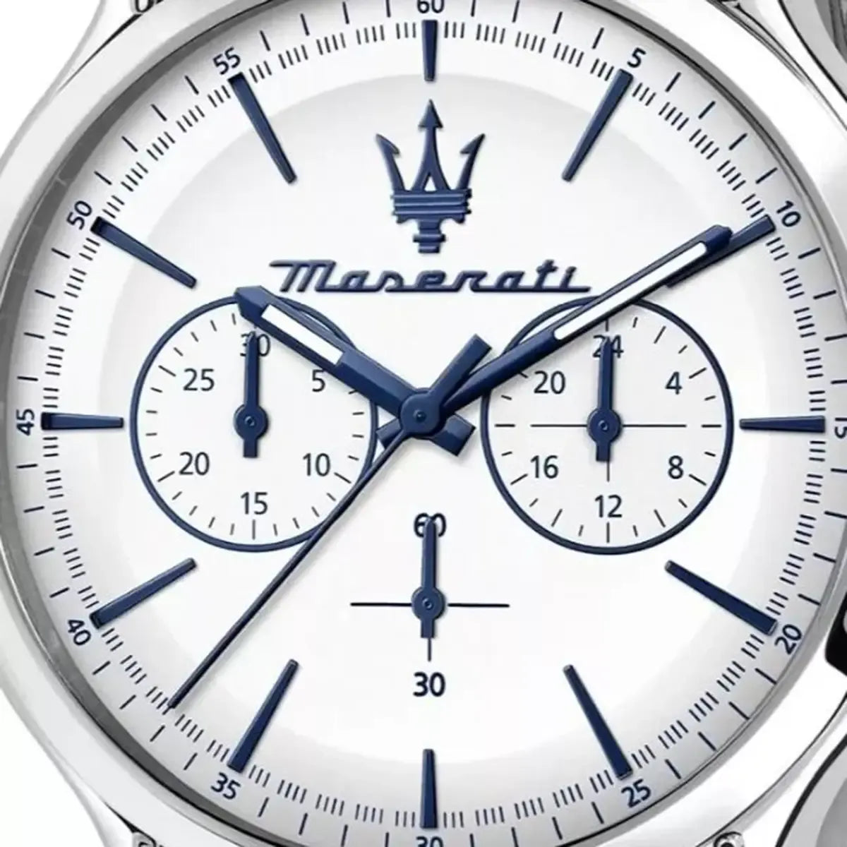 Maserati Epoca Chronograph White Dial Silver Steel Strap Watch for Men - R8873618034