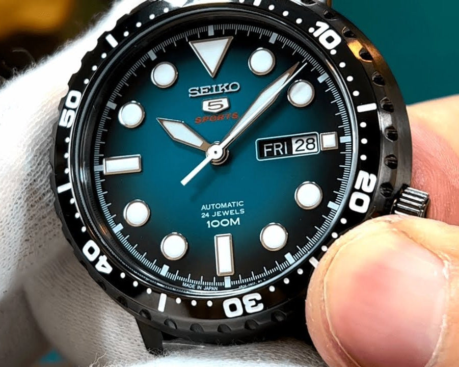  Shop Authentic Seiko 5 Sports Automatic Turquoise Dial Grey Steel Strap Watch for Men - SRPC65J1 - Luxxuri