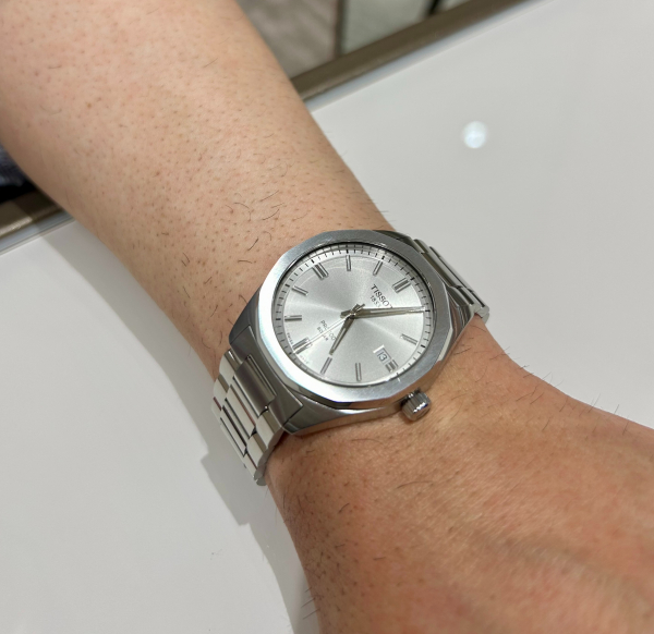 Tissot PRC 100 Solar Quartz Silver Dial Silver Steel Strap Watch for Men - T151.422.11.031.00