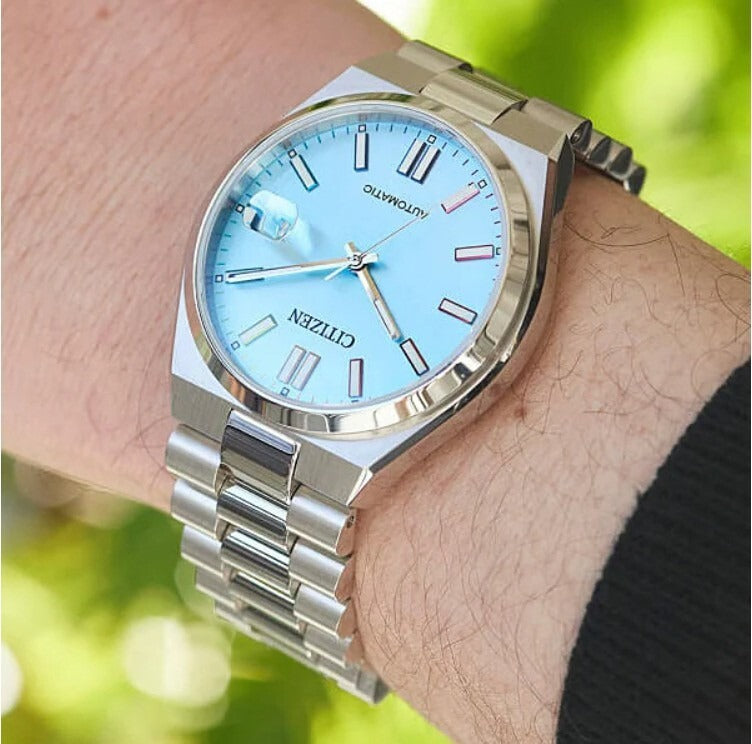 Citizen Tsuyosa Automatic Turquoise Blue Dial Silver Steel Strap Watch for Men - NJ0151-53L
