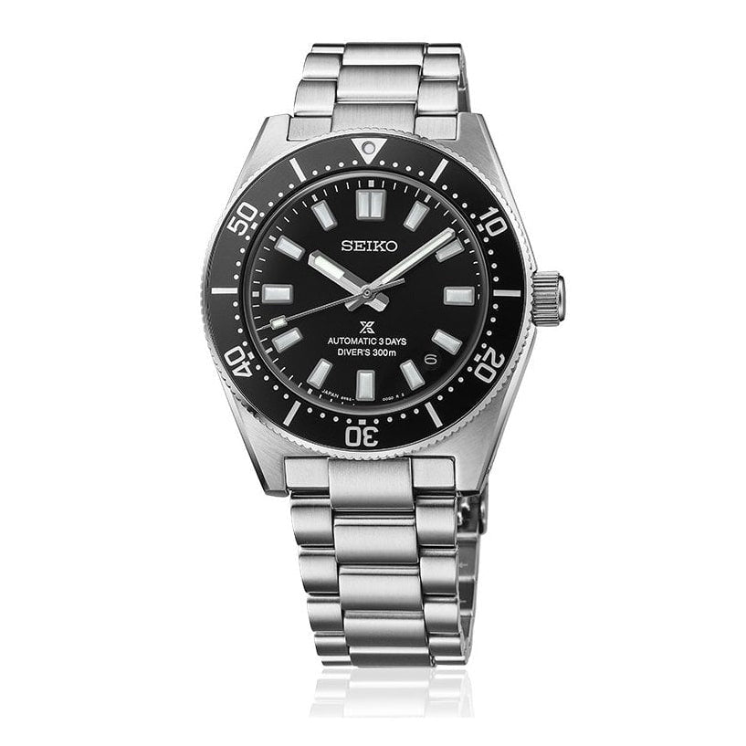 Seiko Prospex 1965 Heritage Divers Automatic Black Dial Silver Steel Strap Watch for Men - SPB453J1