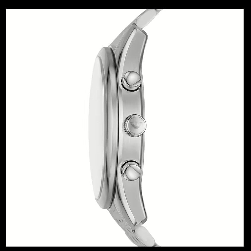 Emporio Armani Antonio Chronograph Green Dial Silver Steel Strap Watch for Men - AR11581