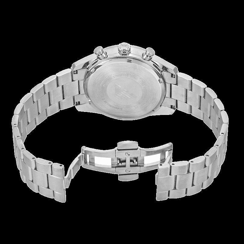 Emporio Armani Racer Chronograph Green Dial Silver Steel Strap Watch for Men - AR11637