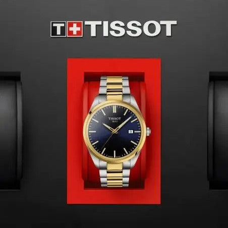 Tissot PR 100 Blue Dial Two Tone Steel Strap Watch for Men - T150.410.22.041.00