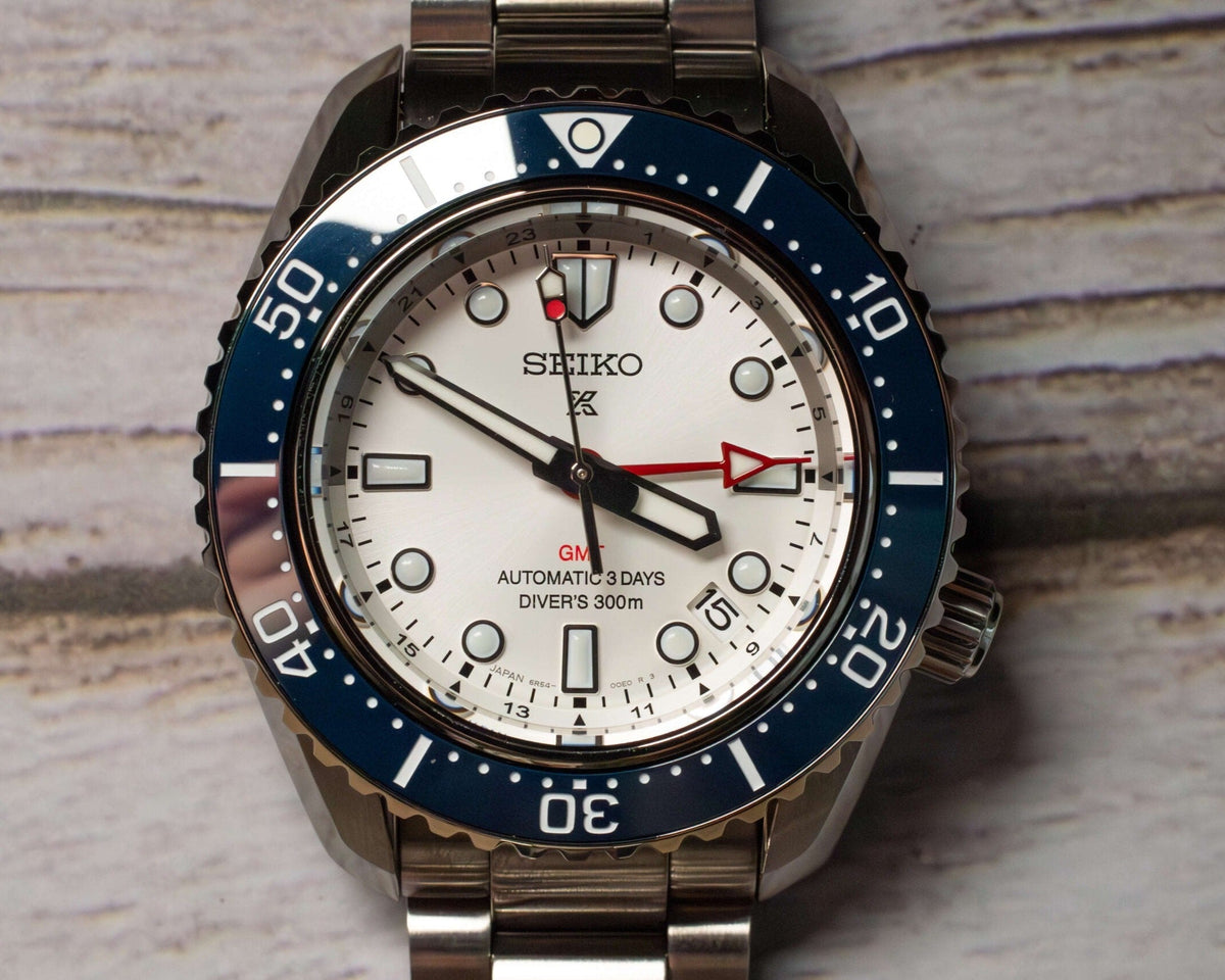 Seiko Prospex 1968 Heritage Diver's GMT 60th Anniversary White Dial Silver Steel Strap Watch for Men - SPB519J1