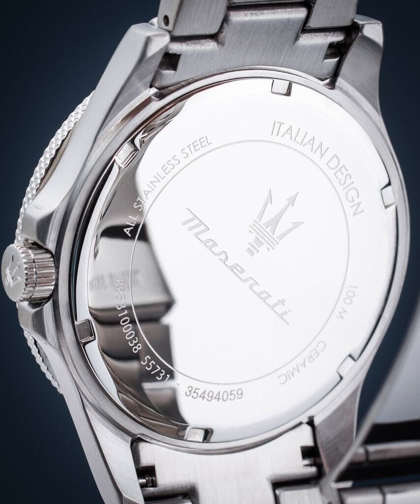 Maserati Competizione Green Dial Silver Steel Strap Watch for Men - R8853100038
