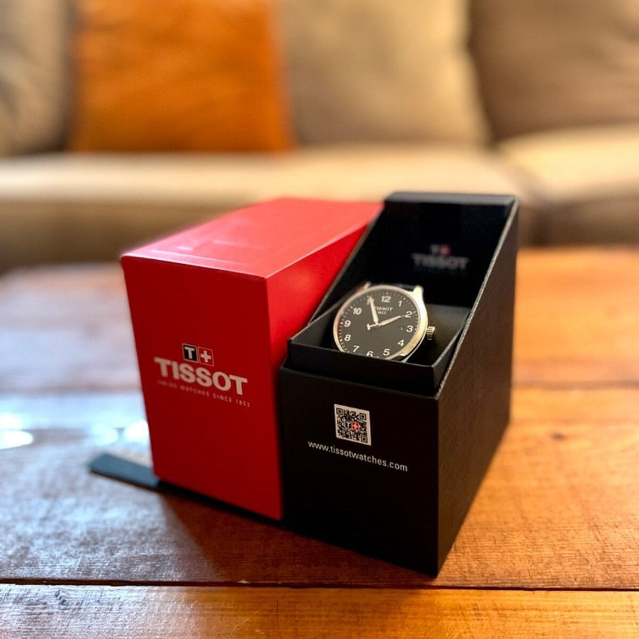 Tissot T-Sport Gent XL Black Dial Black Leather Strap Watch for Men - T116.410.16.057.00