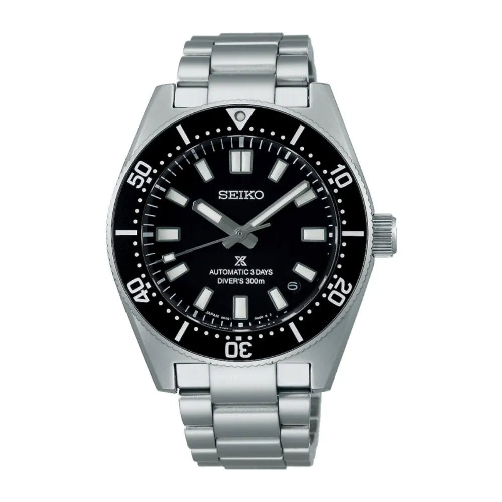 Seiko Prospex 1965 Heritage Divers Automatic Black Dial Silver Steel Strap Watch for Men - SPB453J1