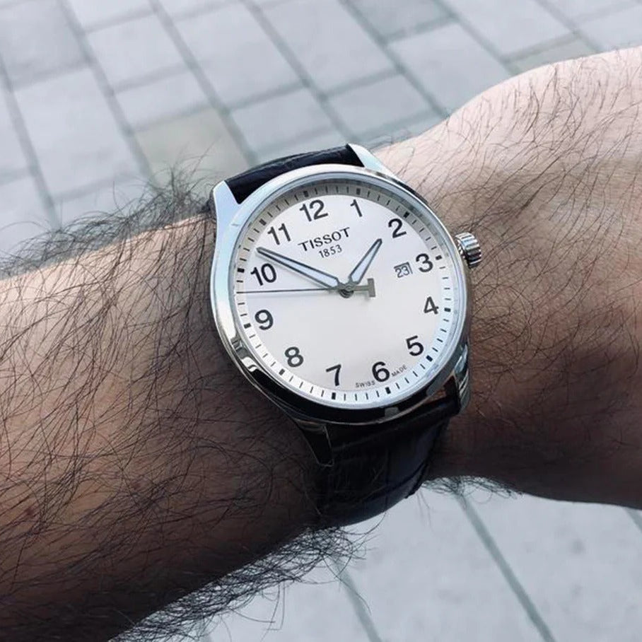 Tissot T-Sport Gent XL Silver Dial Brown Leather Strap Watch for Men - T116.410.16.037.00