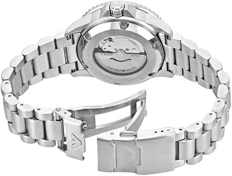 Emporio Armani Sea Explorer Green Dial Silver Steel Strap Watch for Men - AR60080