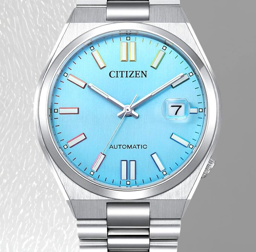 Citizen Tsuyosa Automatic Turquoise Blue Dial Silver Steel Strap Watch for Men - NJ0151-53L