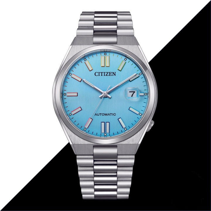 Citizen Tsuyosa Automatic Turquoise Blue Dial Silver Steel Strap Watch for Men - NJ0151-53L