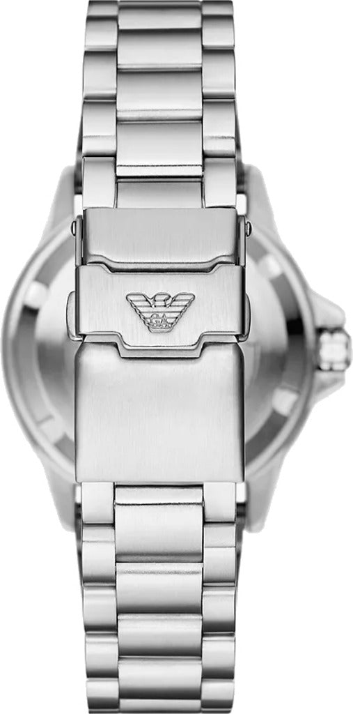 Emporio Armani Sea Explorer Green Dial Silver Steel Strap Watch for Men - AR60080