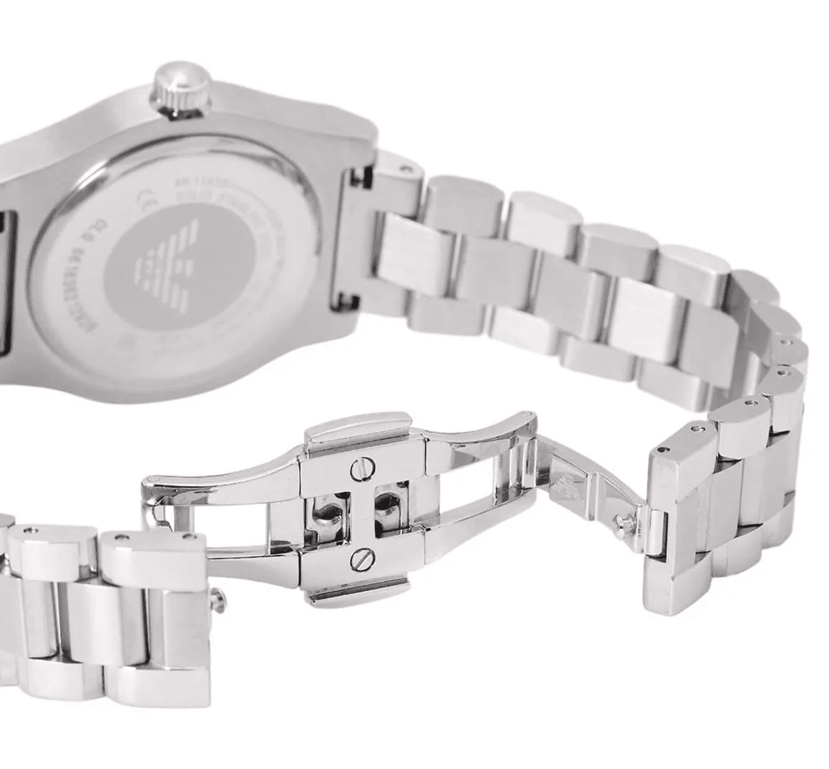 Emporio Armani Federica Pink Dial Silver Steel Strap Watch for Women - AR11658