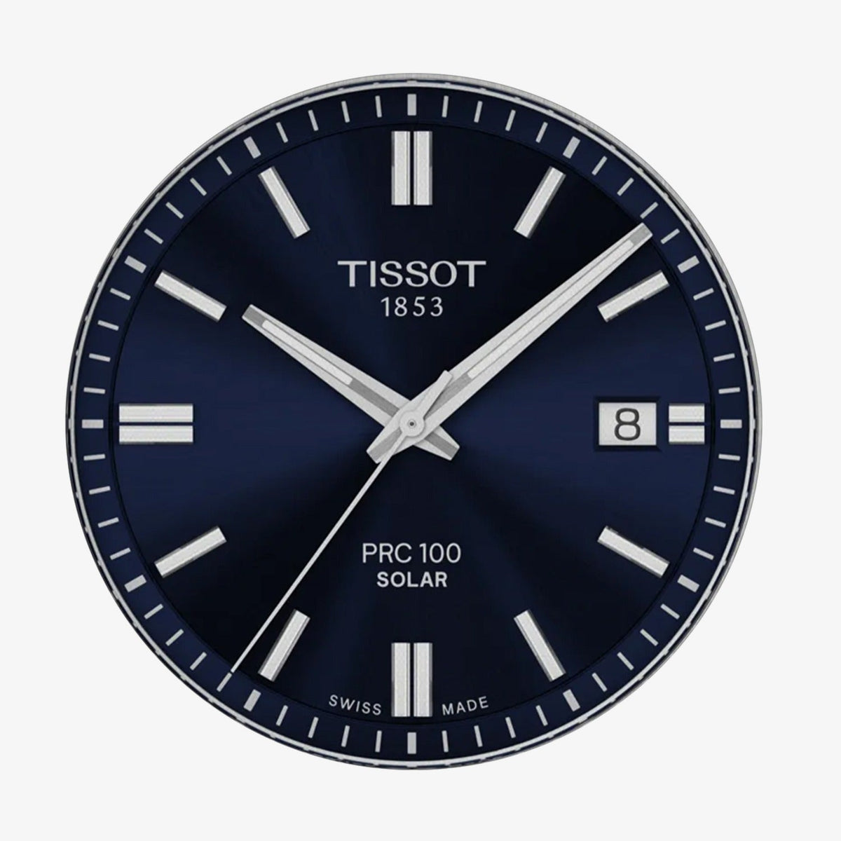 Tissot PRC 100 Solar Quartz Blue Dial Silver Steel Strap Watch for Men - T151.422.11.041.00
